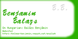 benjamin balazs business card