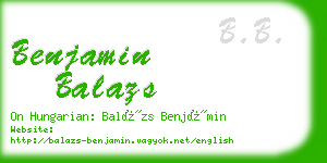 benjamin balazs business card